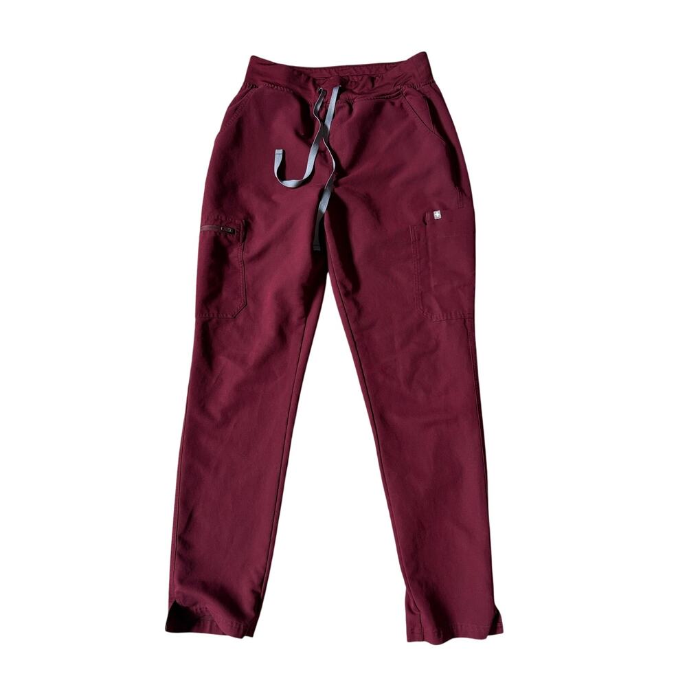 Figs Women's Size Medium Tall Burgundy High Waisted Yola Skinny Scrub Pants